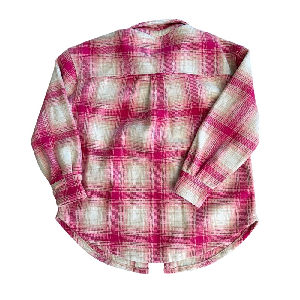 NWT Fornia Los Angeles Pink Tartan Plaid Shacket Shirt Jacket Women's Medium‎ - Picture 2 of 8